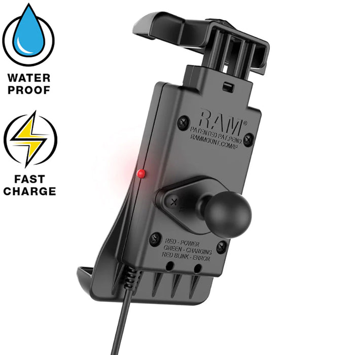 RAM Mount Quick-Grip 15W Waterproof Wireless Charging Holder w/Charger [RAM-HOL-UN14WB-V7M-1]