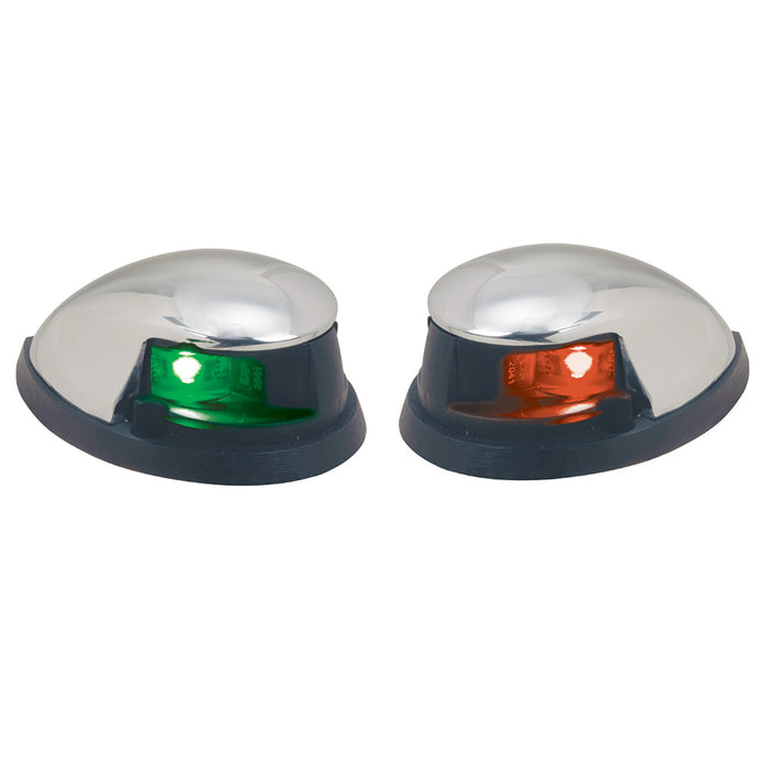 Perko Red/Green Horizontal Mount Side Lights - Pair - Chrome Plated Zinc [0648DP0CHR]
