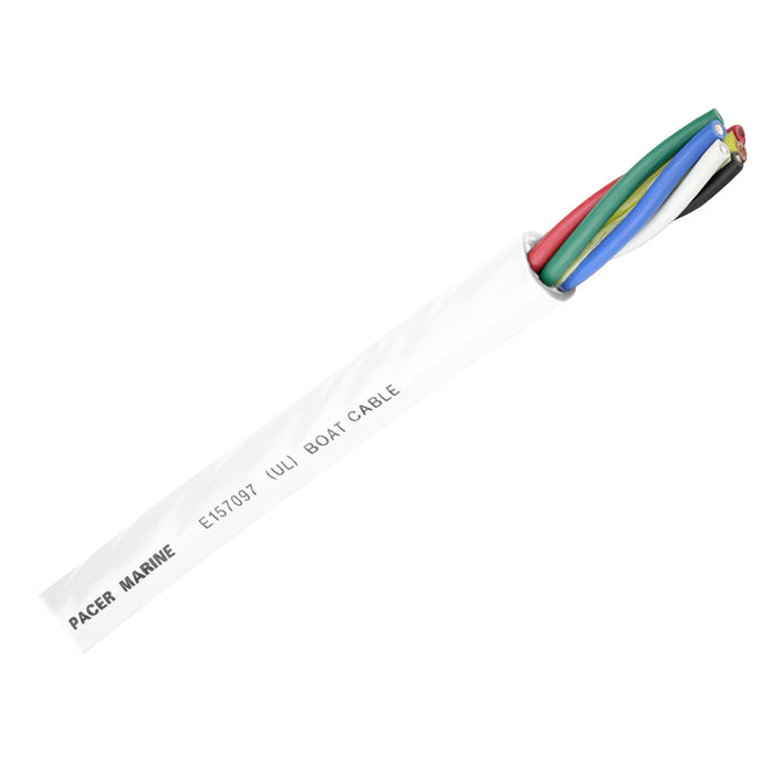 Pacer Round 6 Conductor Cable - By The Foot - 16/6 AWG - Black, Brown, Red, Green, Blue  White [WR16/6-FT]