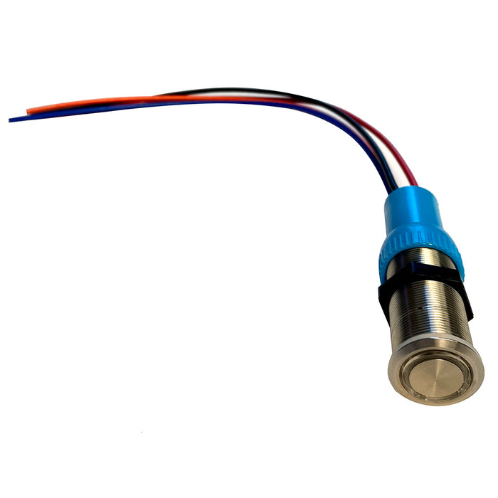 Bluewater 22mm Push Button Switch - Off/(On) Momentary Contact - Blue/Red LED - 1' Lead [9059-2113-1]