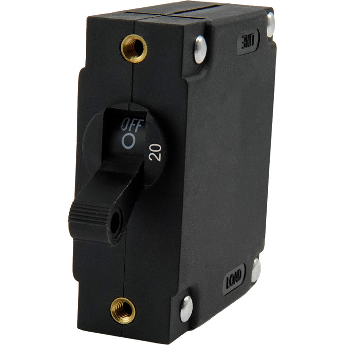 Egis A Series Black Toggle Panel Mount Circuit Breaker - Single Pole 20A [3211-20]