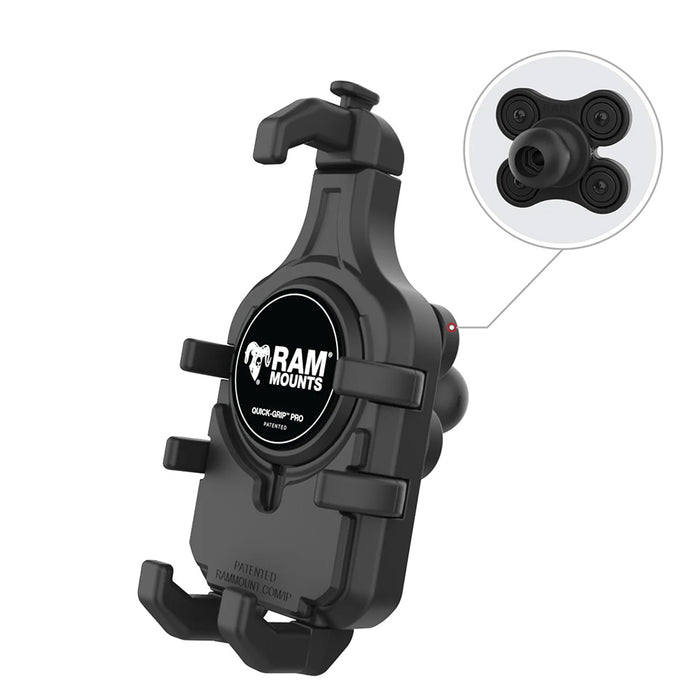 Ram Mount RAM Quick-Grip Pro Phone Holder w/Ball  Vibration Damper [RAM-HOL-PD5BVU]