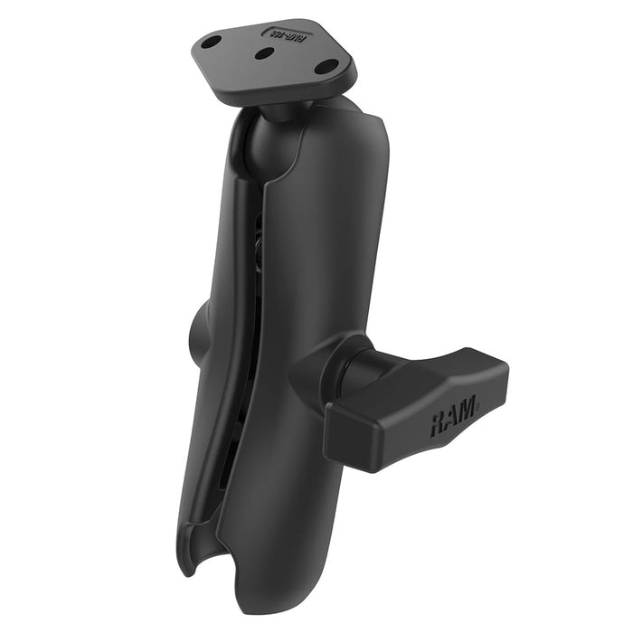 RAM Mount RAM Double Socket Arm w/Diamond Plate - C Size Medium [RAM-103-238U]