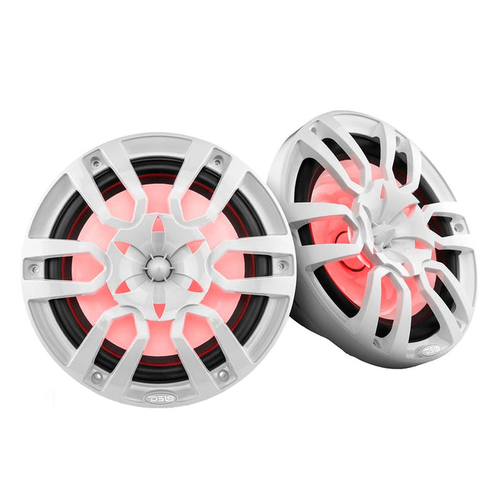 DS18 HYDRO 10" 2-Way Marine Speakers w/Bullet Tweeters  Integrated RGB LED Lights - White [NXL-10/WH]