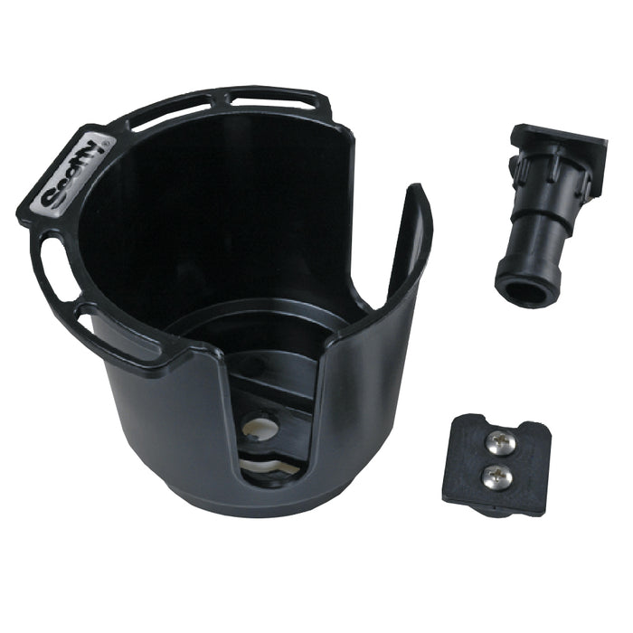 Scotty 311 Drink Holder w/Bulkhead/Gunnel Mount & Rod Holder Post Mount - Black [311-BK]