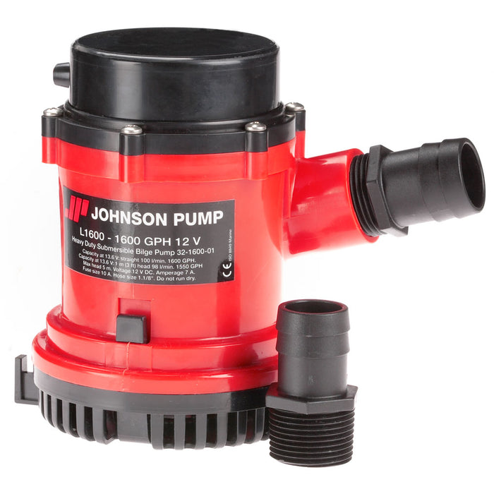 Johnson Pump 1600 GPH Bilge Pump 1-1/8" Hose 12V [16004-00]