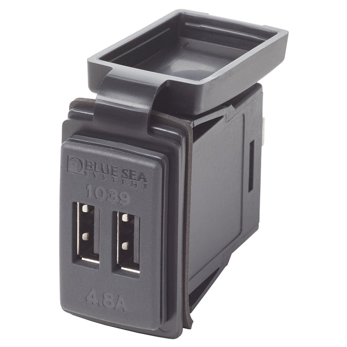 Blue Sea Dual USB Charger - 24V Contura Mount [1039]