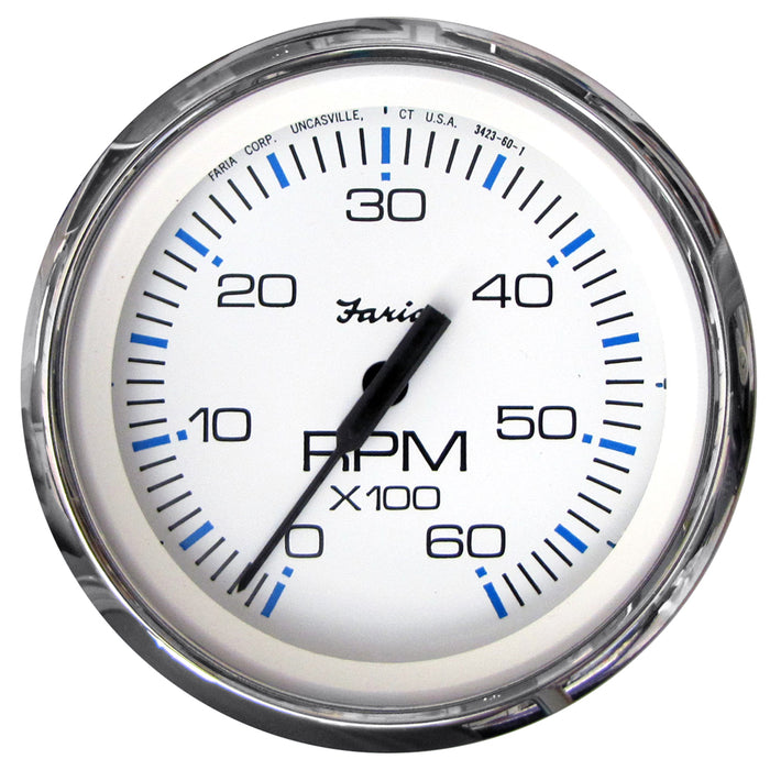 Faria Chesapeake White SS 4" Tachometer - 6000 RPM (Gas) (Inboard  I/O) [33807]