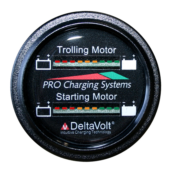 Dual Pro Battery Fuel Gauge - Marine Dual Read Battery Monitor - 12V/24V System - 15 Battery Cable [BFGWOM1524V/12V]