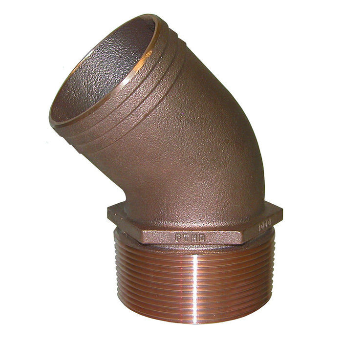 GROCO 1-1/4" NPT Bronze 45 Degree Pipe to 1-1/4" Hose [PTHD-1250]