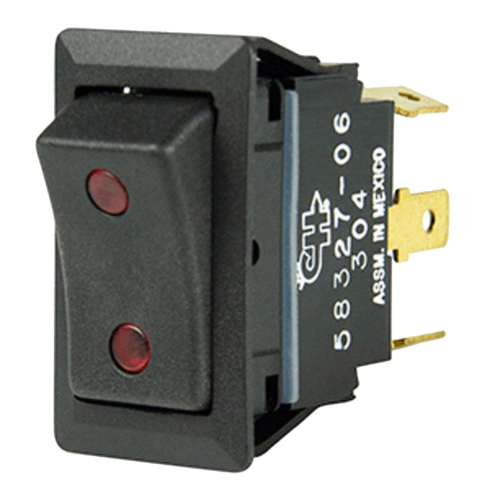 Cole Hersee Sealed Rocker Switch w/Small Round Pilot Lights SPDT On-Off-On 4 Blade [58327-06-BP]