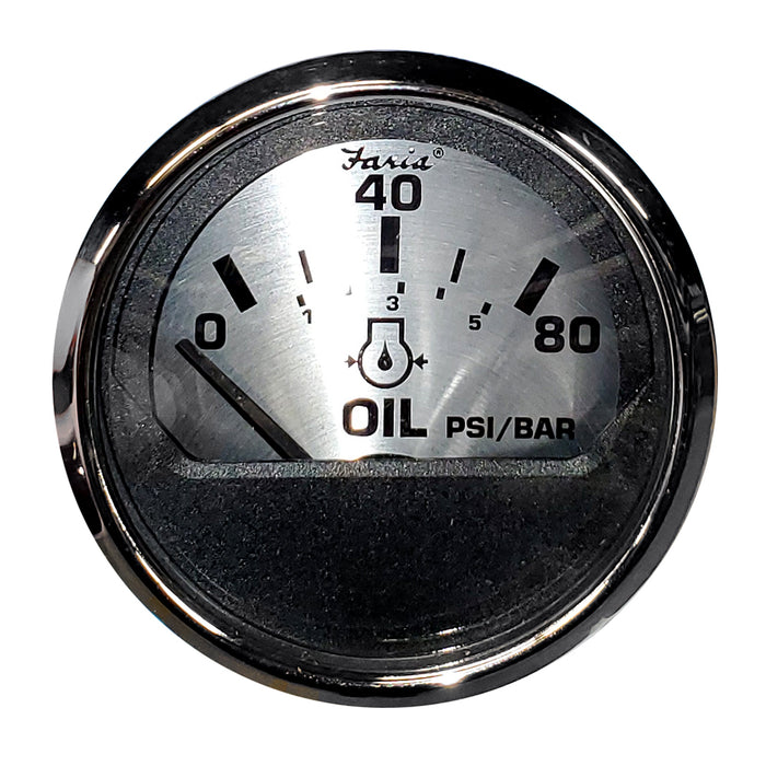 Faria Spun Silver 2" Oil Pressure Gauge [16002]