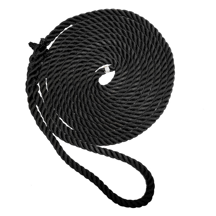 New England Ropes 3/4" Premium 3-Strand Dock Line - Black - 50 [C6054-24-00050]