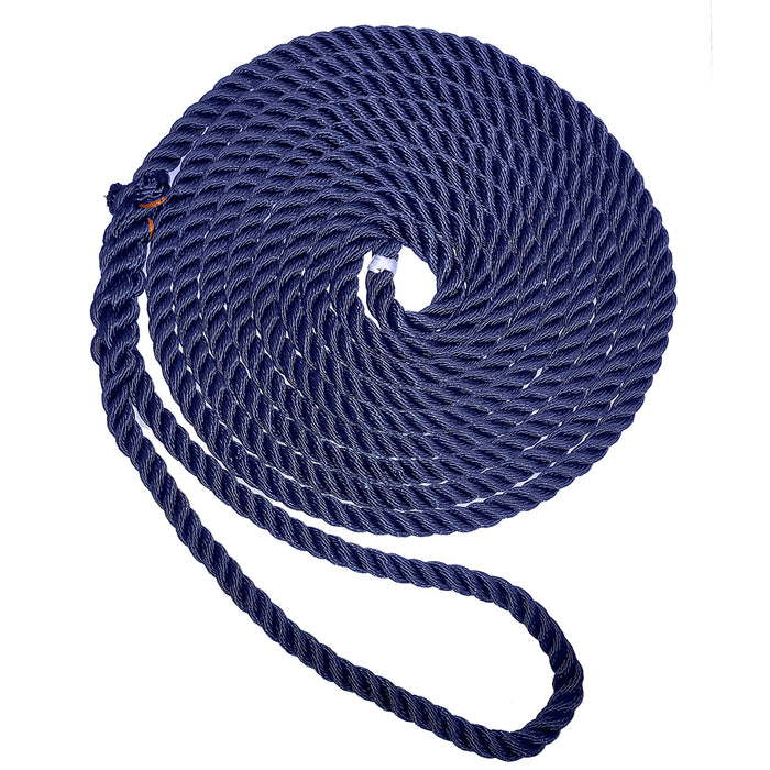 New England Ropes 3/8" Premium 3-Strand Dock Line - Navy Blue - 15 [C6053-12-00015]