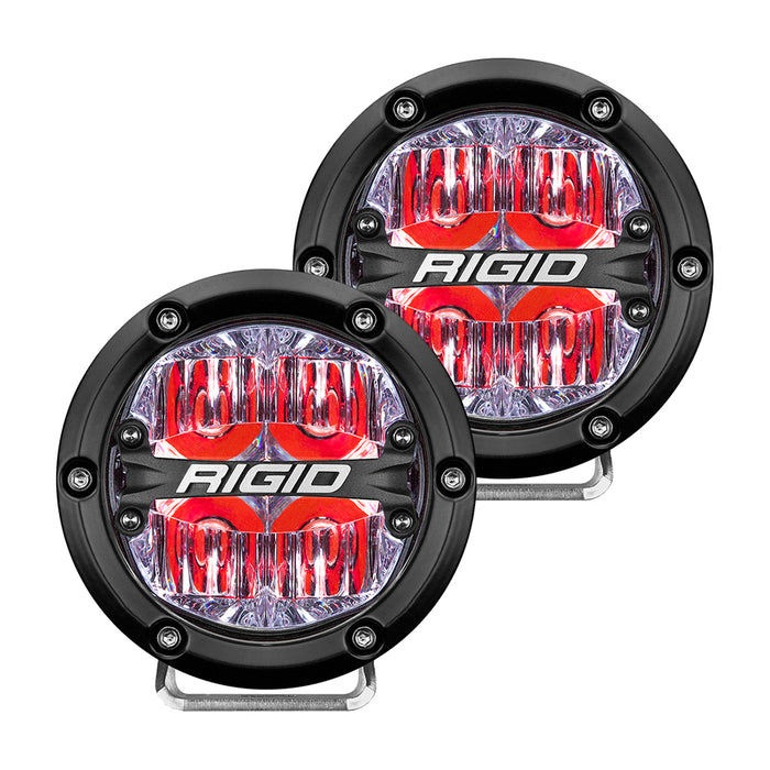 RIGID Industries 360-Series 4" LED Off-Road Fog Light Drive Beam w/Red Backlight - Black Housing [36116]