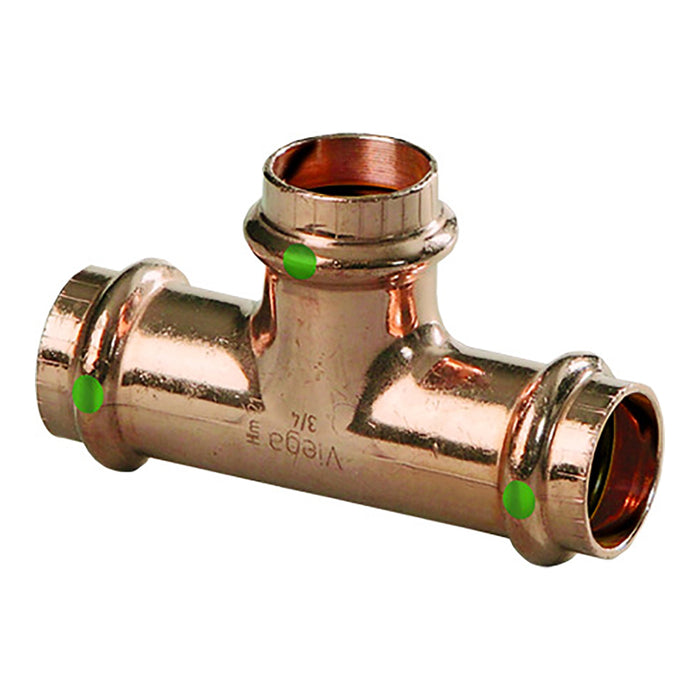 Viega ProPress 1/2" Copper Tee - Triple Press Connection - Smart Connect Technology [77377]