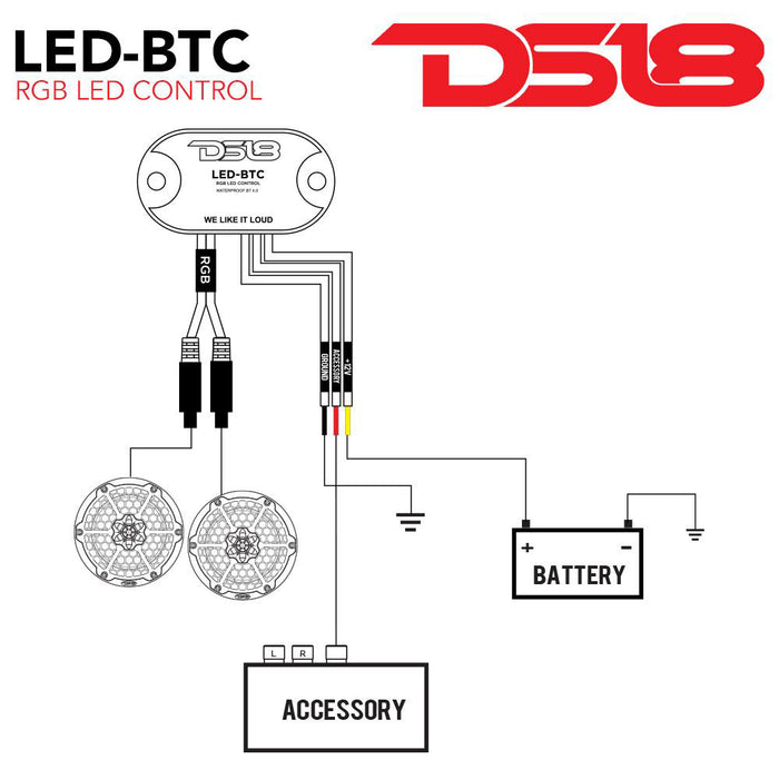 DS18 LED Light Bluetooth Control Works w/Android  iPhone [LED-BTC]