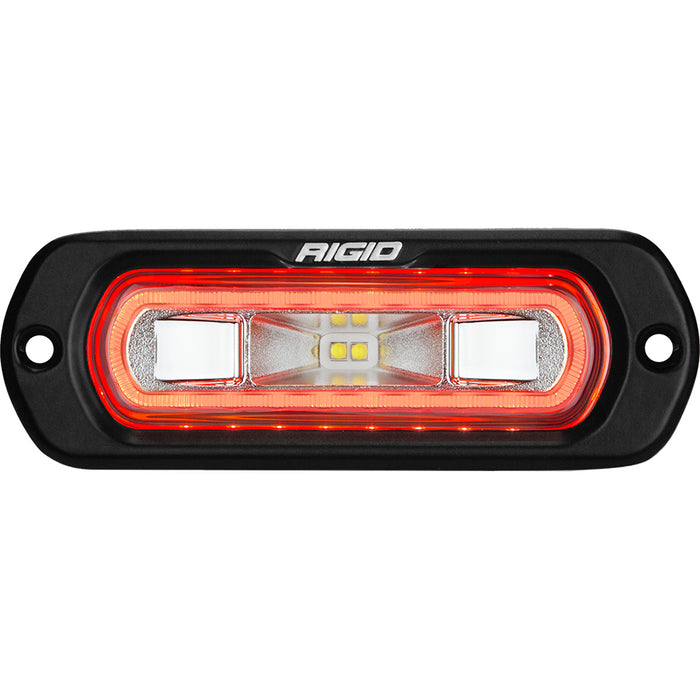 RIGID Industries SR-L Series Marine Spreader Light - Black Flush Mount - White Light w/Red Halo [52202]