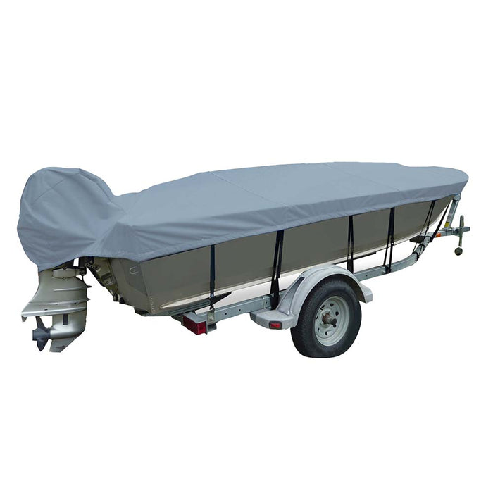 Carver Poly-Flex II Wide Series Styled-to-Fit Boat Cover f/14.5 V-Hull Fishing Boats - Grey [71114F-10]