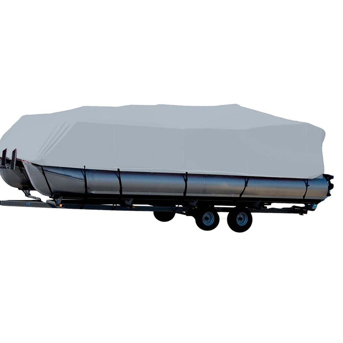Carver Sun-DURA Styled-to-Fit Boat Cover f/18.5 Pontoons w/Bimini Top  Rails - Grey [77518S-11]