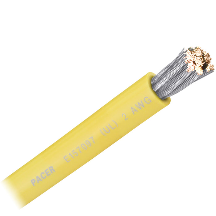 Pacer Yellow 2 AWG Battery Cable - Sold By The Foot [WUL2YL-FT]