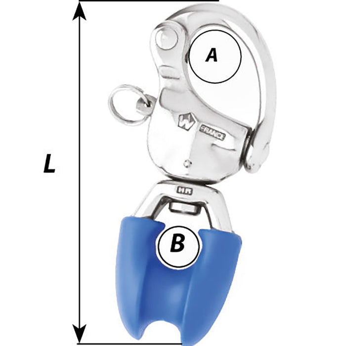 Wichard HR Snap Shackle With Thimble Eye - 110mm Length - 4-21/64" [2495W]