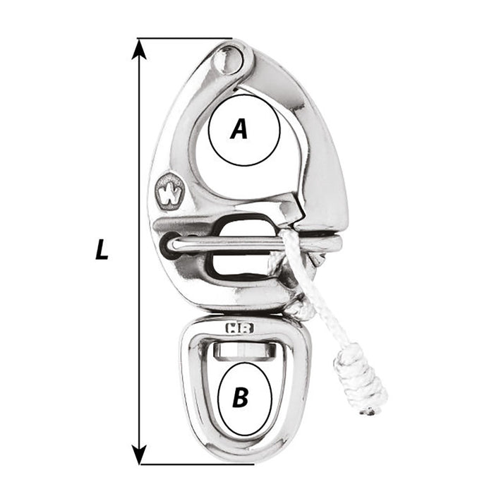 Wichard HR Quick Release Snap Shackle With Swivel Eye -110mm Length- 4-21/64" [2676W]