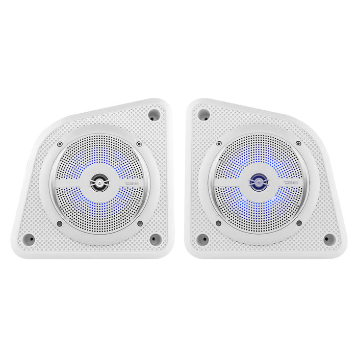 DS18 Universal Shallow Enclosure w/100W Marine Speaker - White [EN6SLIM/WH]